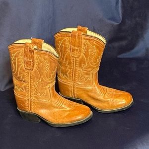 Old West Brown Leather Cowpoke Boots (Cowboy/Cowgirl Boots) NEW US Size 5